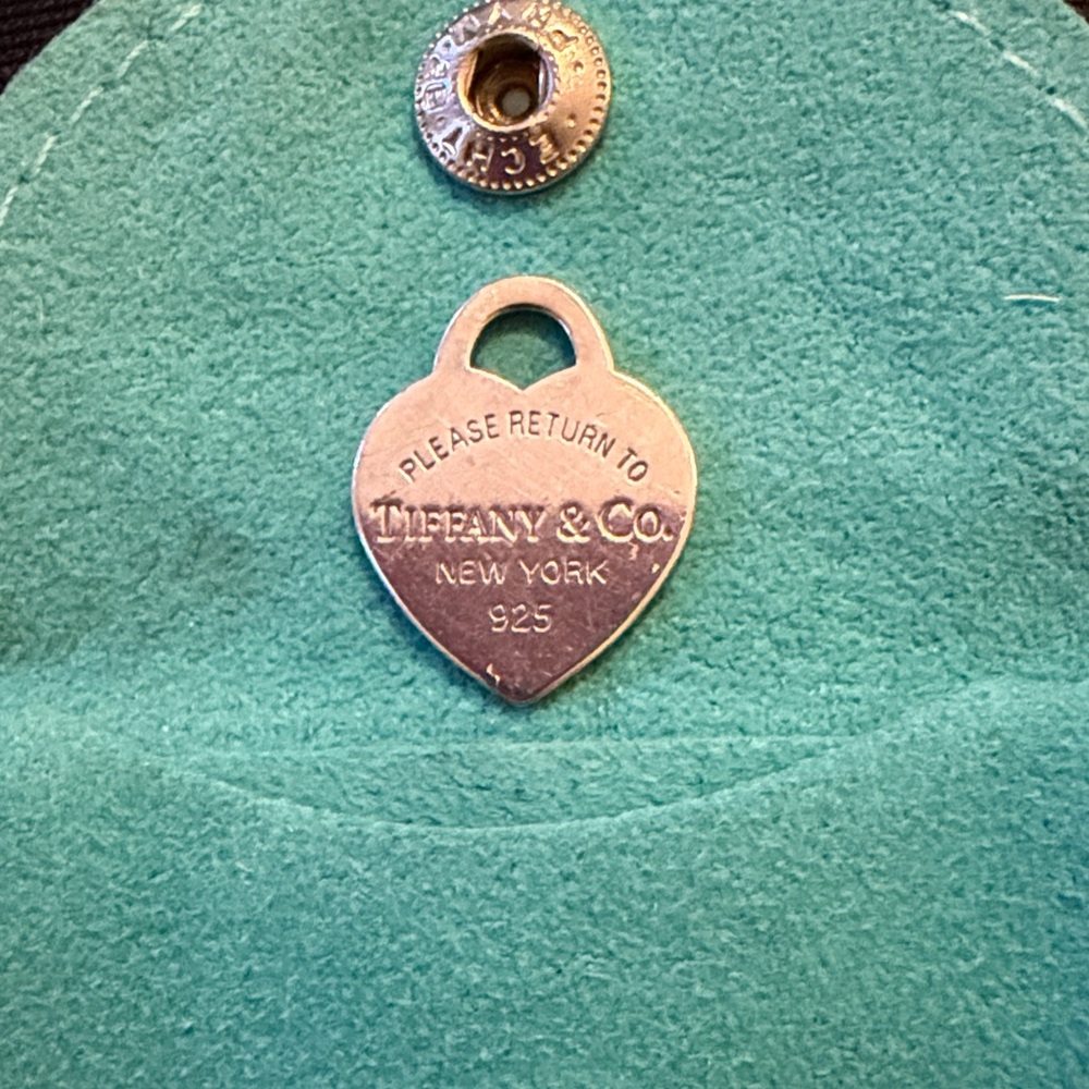 Tiffany & Co. Silver Heart Pendant with Blue Pouch